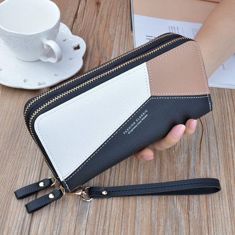 Stylish and Fashionable Ladies Hand Bag for Women Simple New Collection - Double Zipper Wallets for Girls Stylish - Wholesale Design Lady Long Capacity Messenger Cell Phone Wallet Bag Ladies Purse