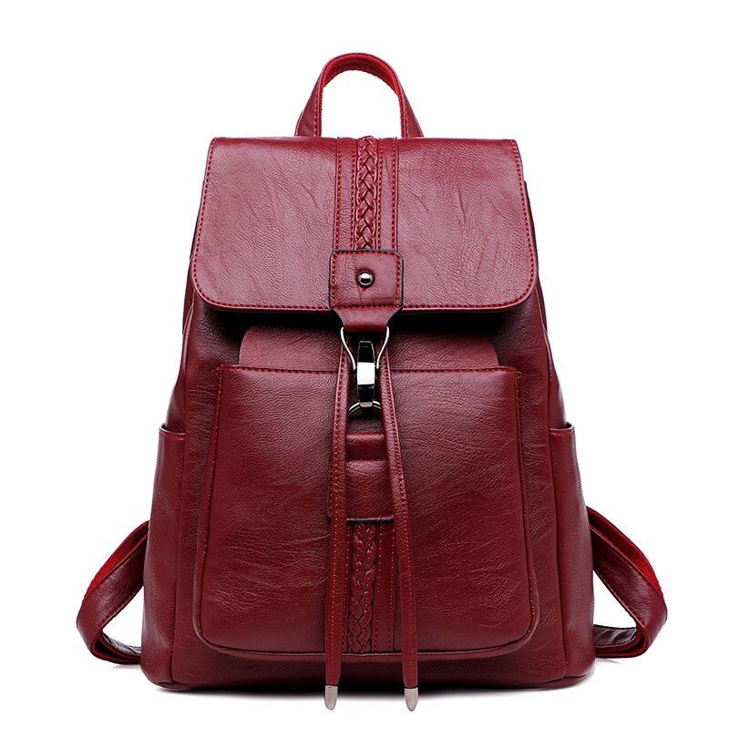 2019 Women Vintage Leather Backpacks Ladies Sac a Dos Female Backpacks For Girls Large Capacity Travel Shoulder School Bag Girls