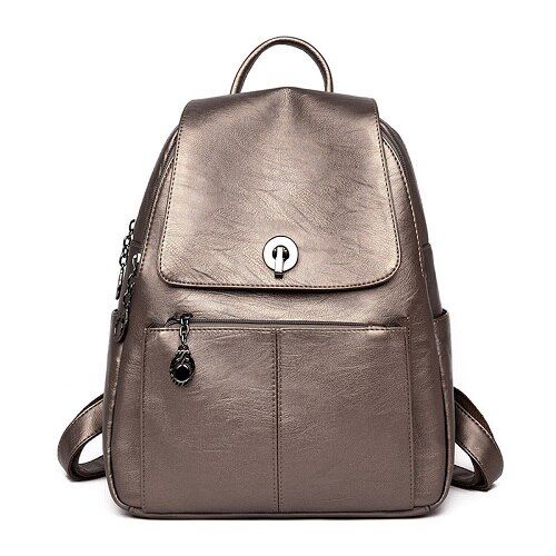2020 New Soft PU Leather Women Bag Travel Backpack Korean Casual Women Female Girls Rucksack Leisure Casual Student School Bag