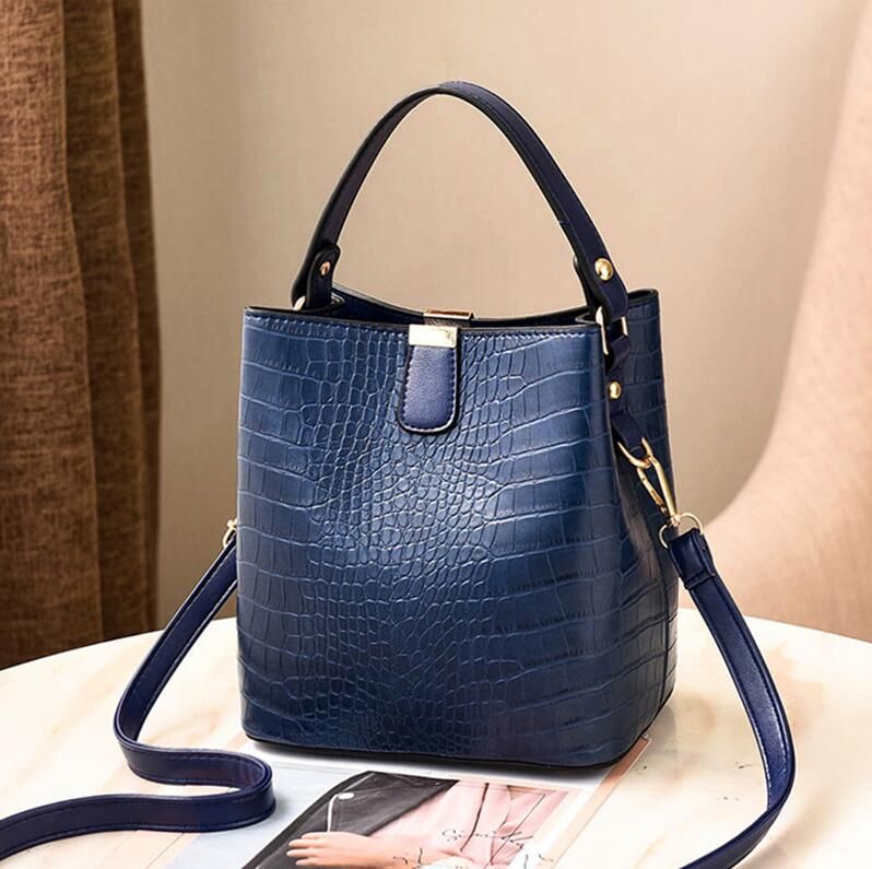 WENYUJH Crocodile Crossbody Bag For Women Bucket Handbag Shoulder Bag Designer Women Bags Luxury PU Leather Bag