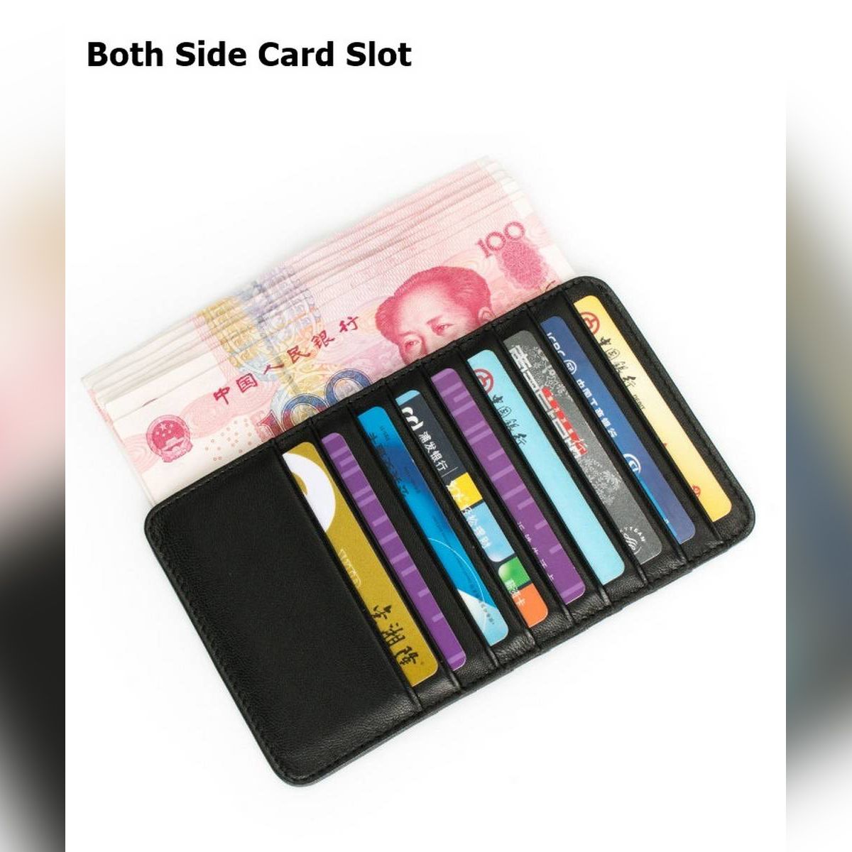Black Leather Credit & visiting Slim Card Holder