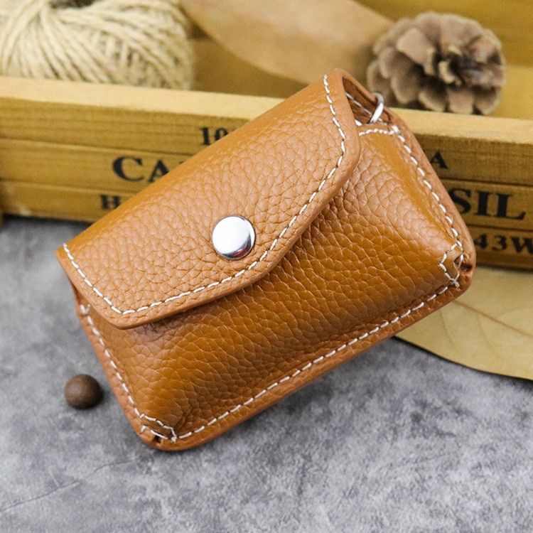 Leather Handmade Men Belt Car Key Wallet Waist Hanged Automobile Key Holder Bag Mini Key Case Male Housekeeper Portable