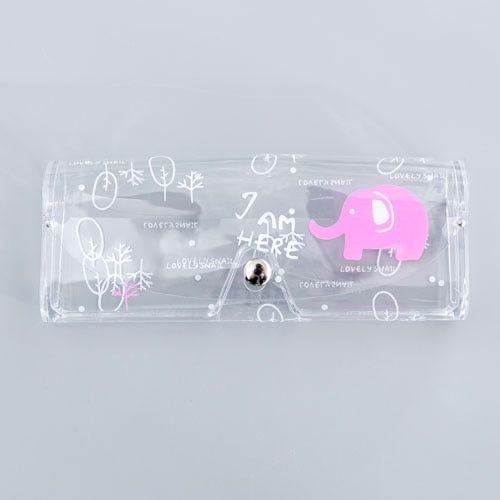 1 PCS Cartoon Cute Travel Transparent PVC Eye Glasses Cosmetic Makeup Earphone Organizer Bag Case