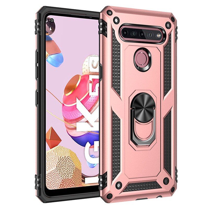 For LG K40 K40S K50 K50S K51 K51S K52 K53 K61 K22 K31 K71 K92 5G Case Shockproof Armor Car Holder Ring Case for LG Q60 Q51 Q61