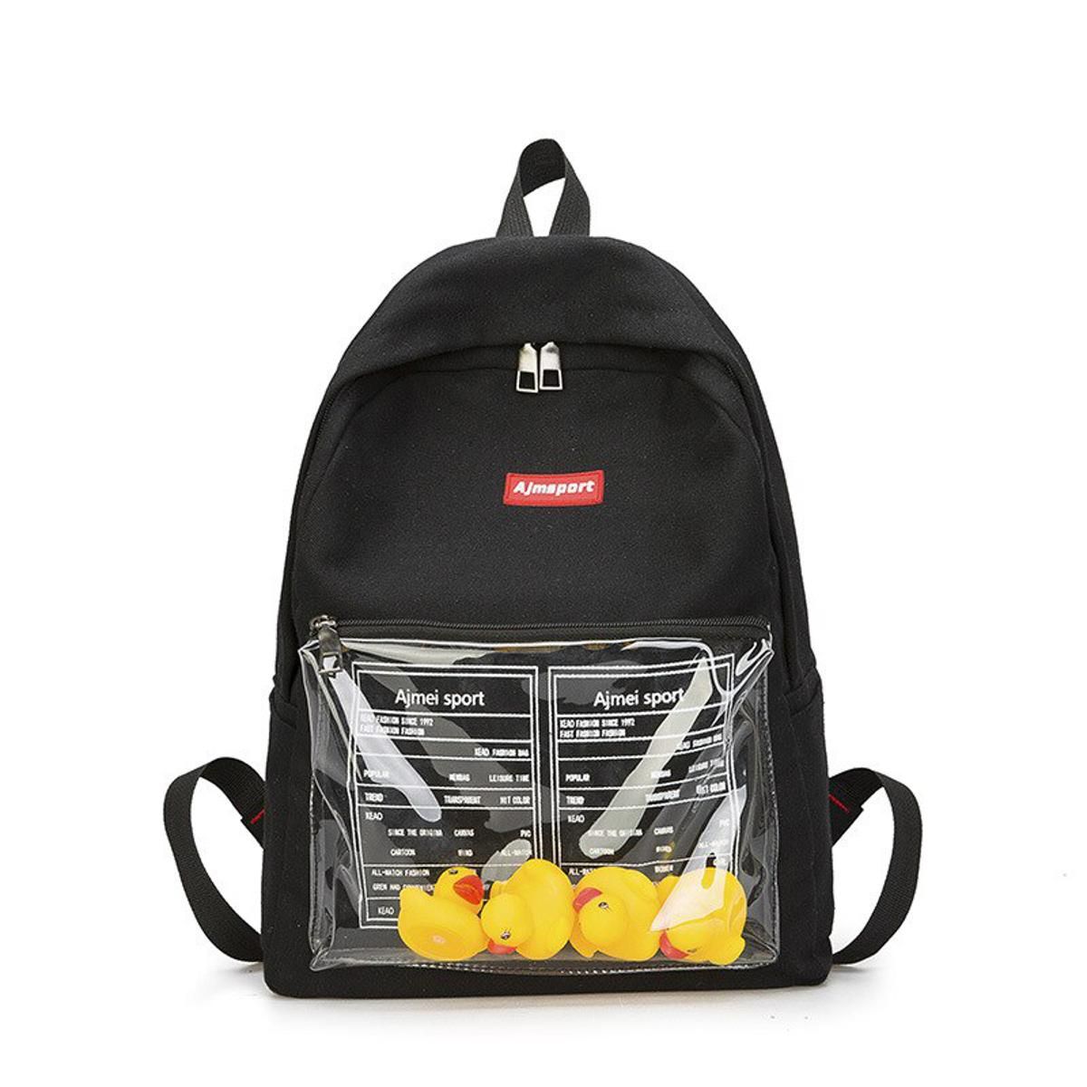 Toy Duckling Women Backpack Zipper Canvas Large Capacity Travel Bag Korean Girls Teenager Student School Bags Mochila Feminina