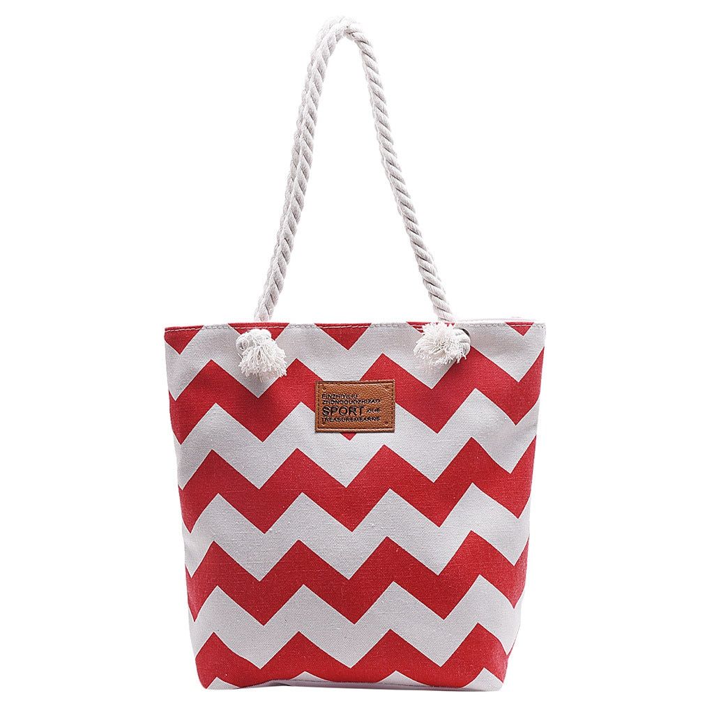 2021 New Casual Women Striped Large Capacity Tote Canvas Shoulder Bag Shopping Bag Beach Bags Casual Tote Bolsa Feminina#H10