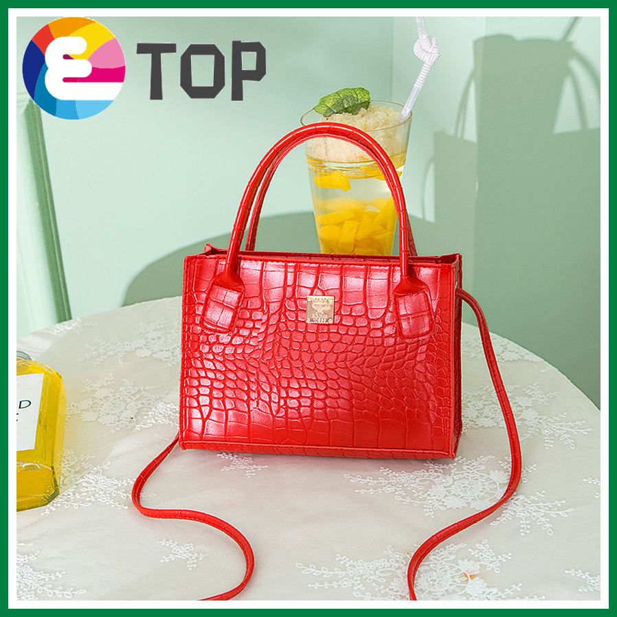 Female bag summer and autumn Korean style tide crocodile pattern solid color small square bag shoulder diagonal portable lady bag