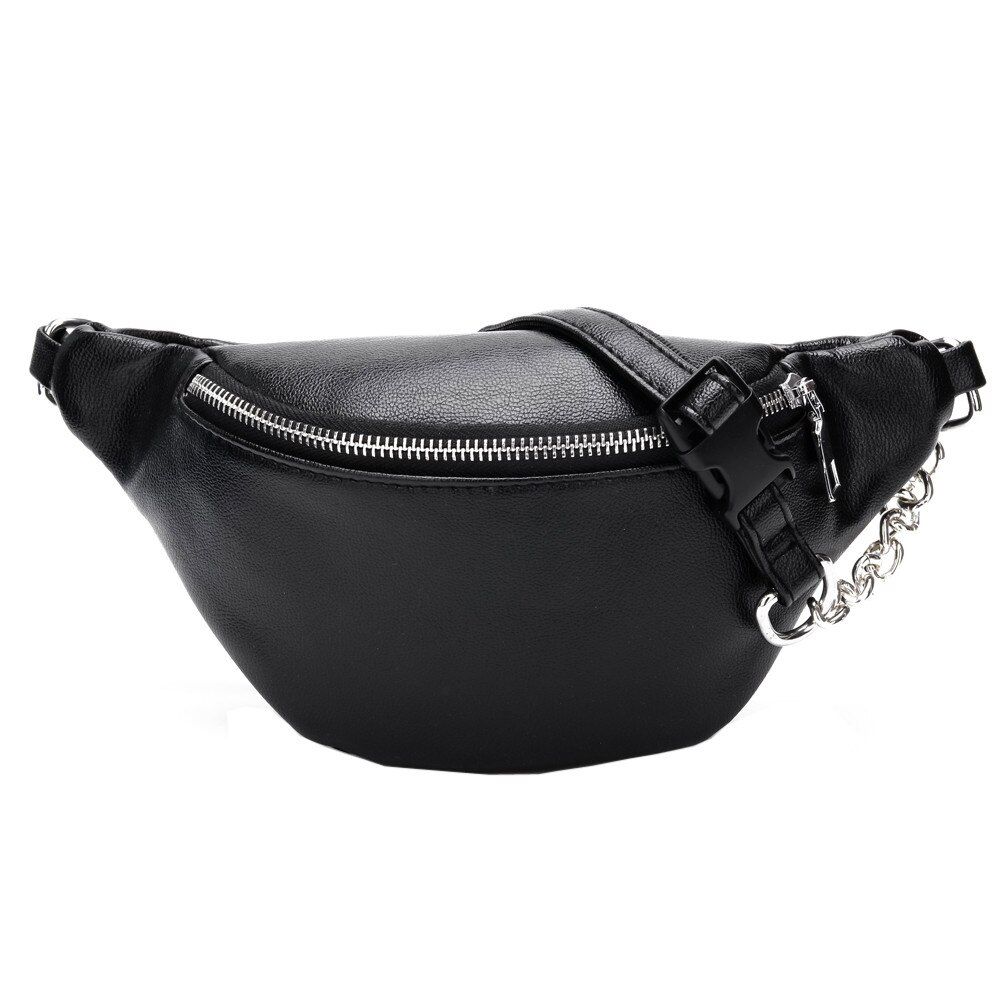 Women waterproof fanny pack Fashion Chain Leather Messenger Shoulder Chest Bags Solid Color Waist Packs