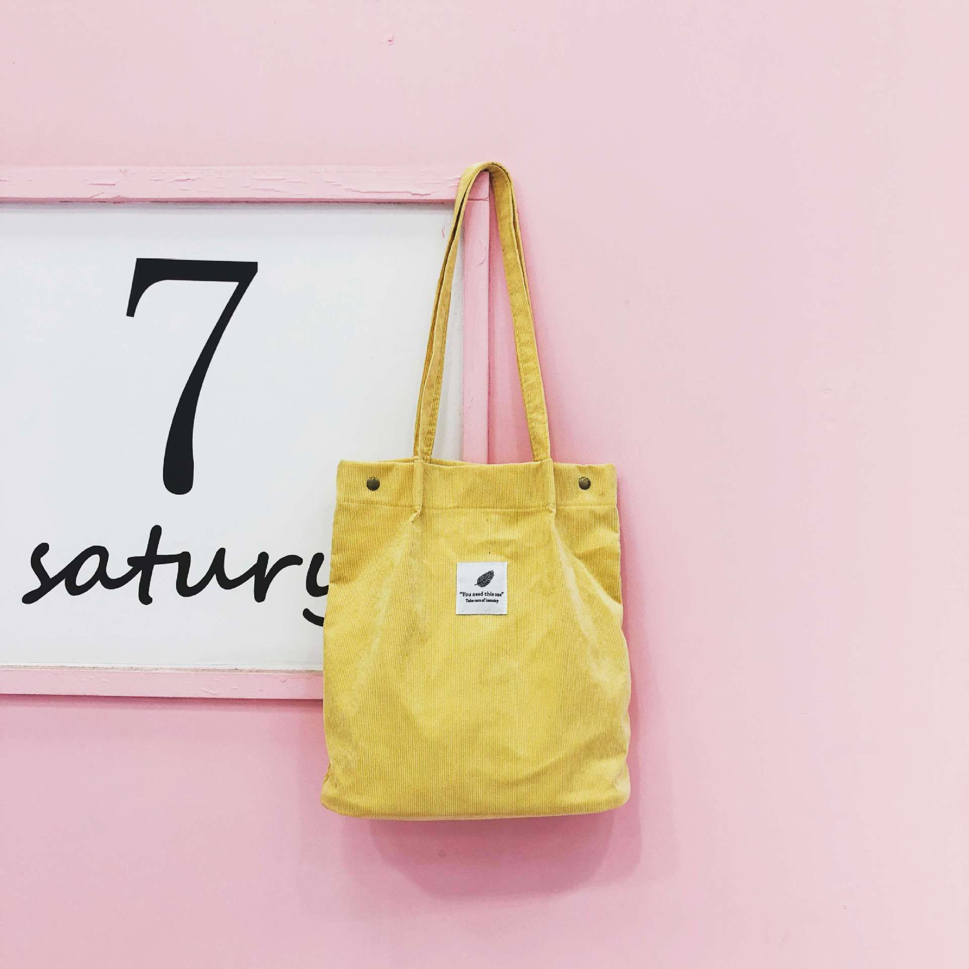 Bags for Women New Ladies Handbags StuCorduroy Tote Bag Casual Solid Color Shoulder Bag Reusable Beach Bag(34x28x12 cm,)