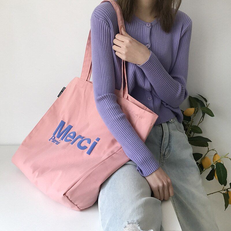 New Design Women Big Canvas Shoulder Bags 3D French Print Eco Friendly Grocery Shopping Bag Cloth Handbag Casual Tote For Ladies