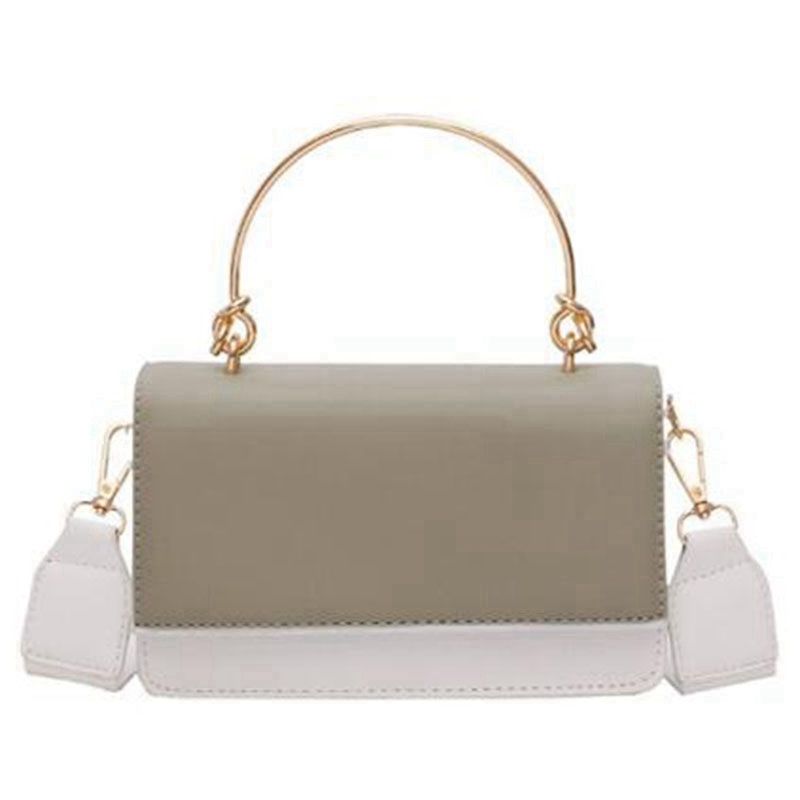 【BestGO】Contrast Color Mini Crossbody Bag withHandle Female Handbag Ladies Pu Leather Shoulder Bag