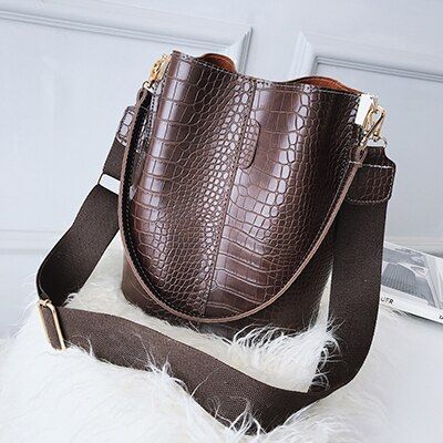 Vintage Women Crossbody Bags For 2021 New Shoulder Bag Fashion Handbags and Purses leather Stone Pattern Zipper Bucket Bags