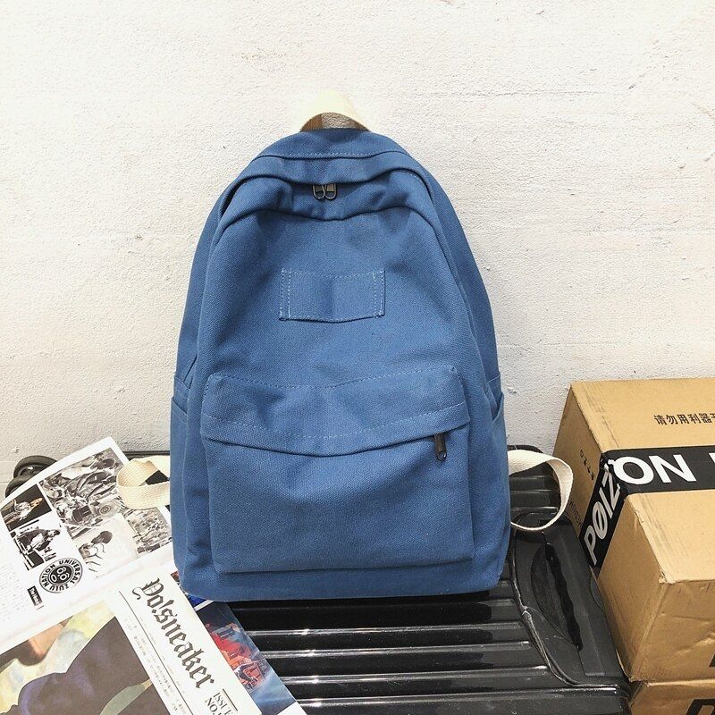 Fashion Backpack Casual Solid Color Women Backpack Canvas New School Bag For Teenage Girls Mochilas Female Backpack Schoolbags