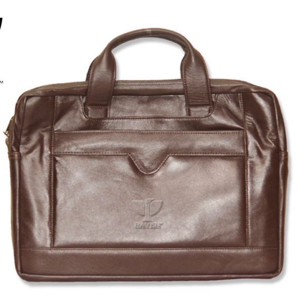 ROB-02 RAVEN Leather Office Backpack Brown