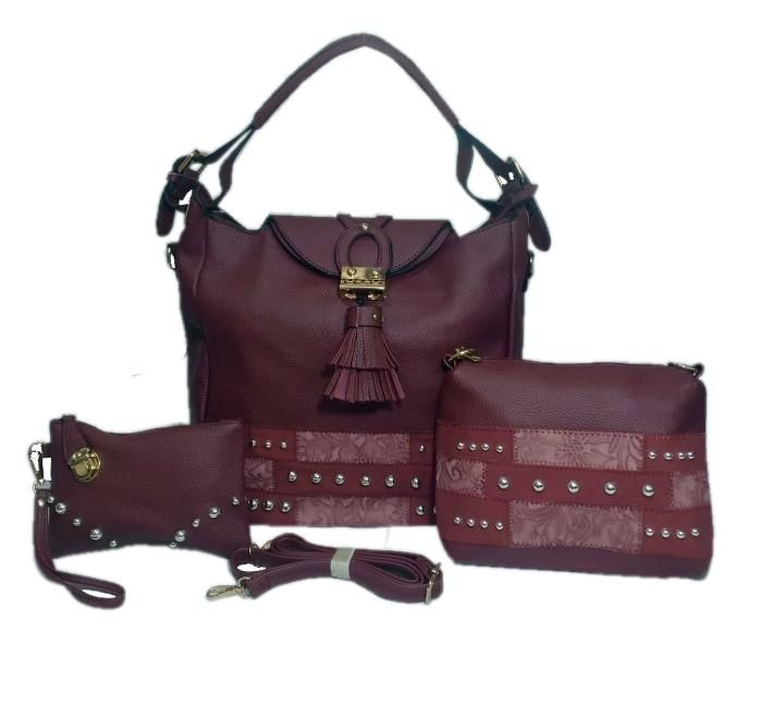 China Wholesale Cheap 3 Pcs In 1 Pu Handbags Lady Tote Bags Set Women Bags With Handle
