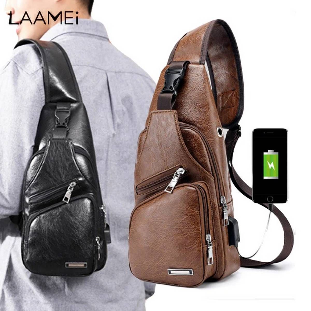 Cross body Shoulder Bag - Black - Bag For Boys - Bag For Boys