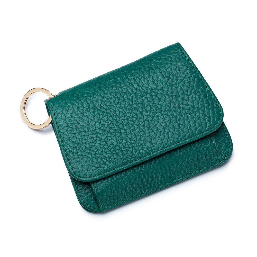 Full-Grain Leather Short Wallet Women's Credit Card Holder Hasp Coin Purses Cow Leather Ladies Wallets New