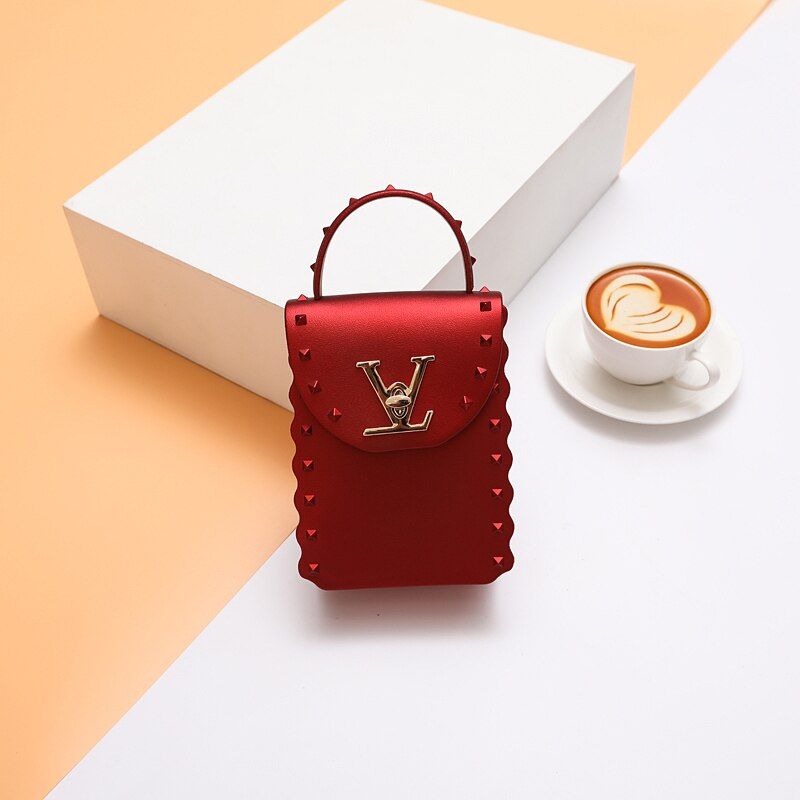 New Fashion Jelly Bag Rivet Phone Handbag Mini Chain Crossbody Bag for Women Messenger Bags Ladies Crossbody Purse