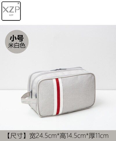 XZP Travel Canvas Shaving Kits Cosmetic Makeup Organizer Women Men Toiletry Bag with Double Compartments Kosmetyczka Beauty Case