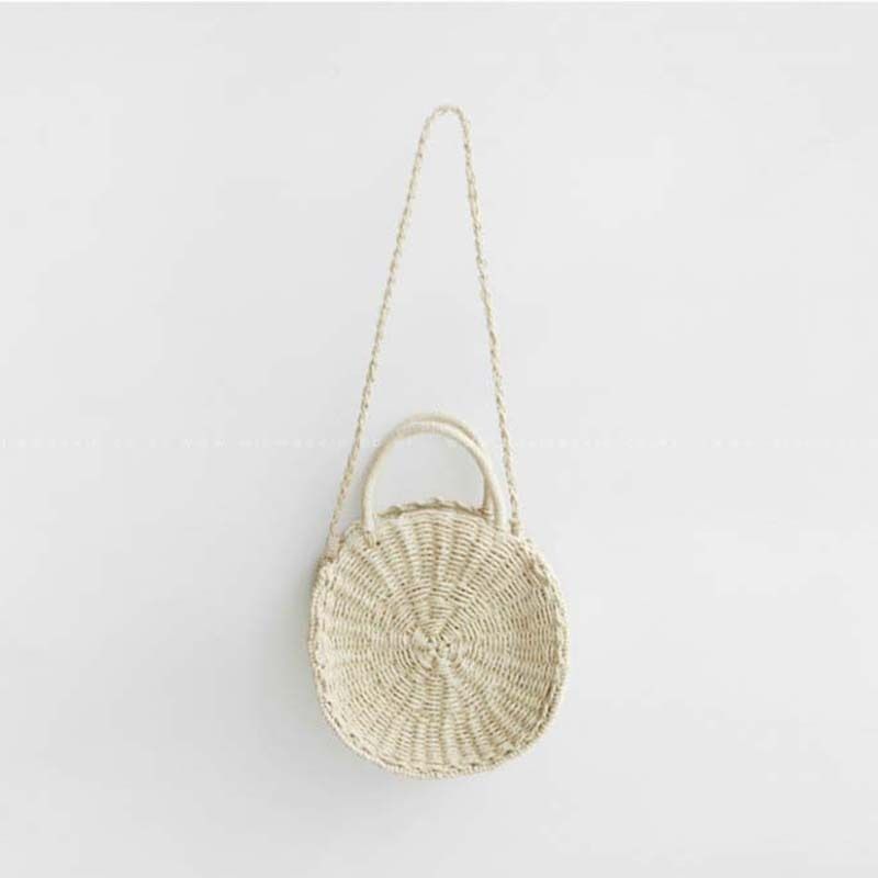 NEW Women Handmade Round Beach Shoulder Bag Bali Circle Straw Bags Summer Woven Rattan Handbags Women Messenger Bag Popular