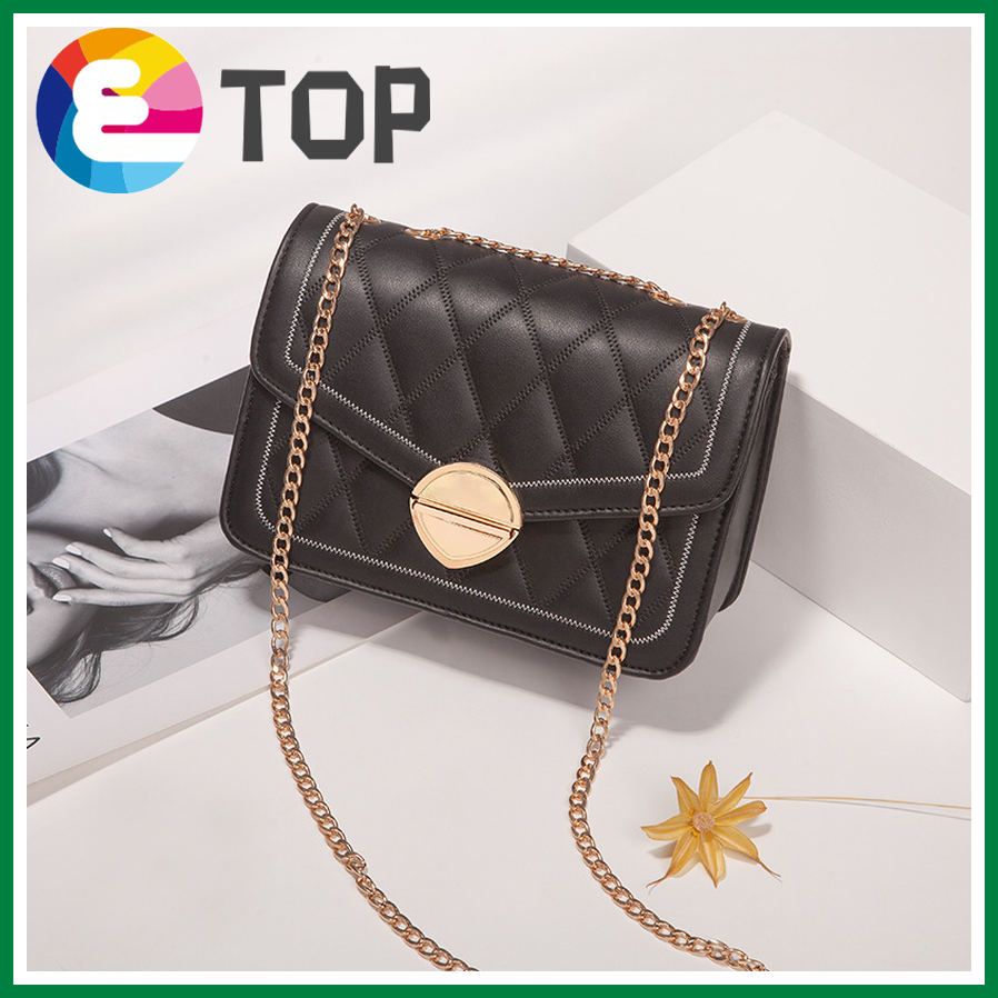 Ladies one-shoulder diamond chain small square bag summer and autumn Korean style personalized embroidery thread messenger handbag