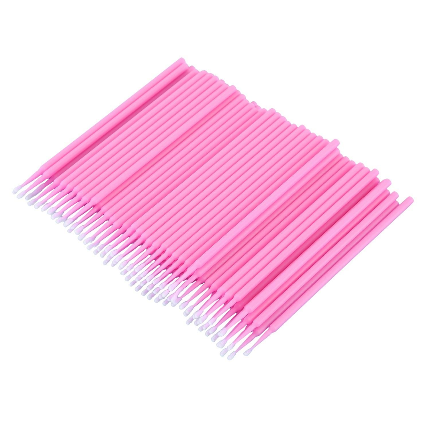 100 Pcs Dental Micro-Brush Disposable Materials Tooth Applicators Medium Fine(pink)
