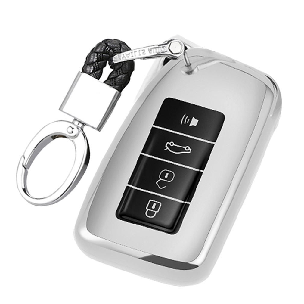 Tpu One-Piece Electroplating Full Coverage Car Key Case With Key Ring For Lexus Rx200T / Gs / Es300 / Is / Nx200 / Ls / Es200 / Rx270 / Nx300H / Lx570 (Pink)