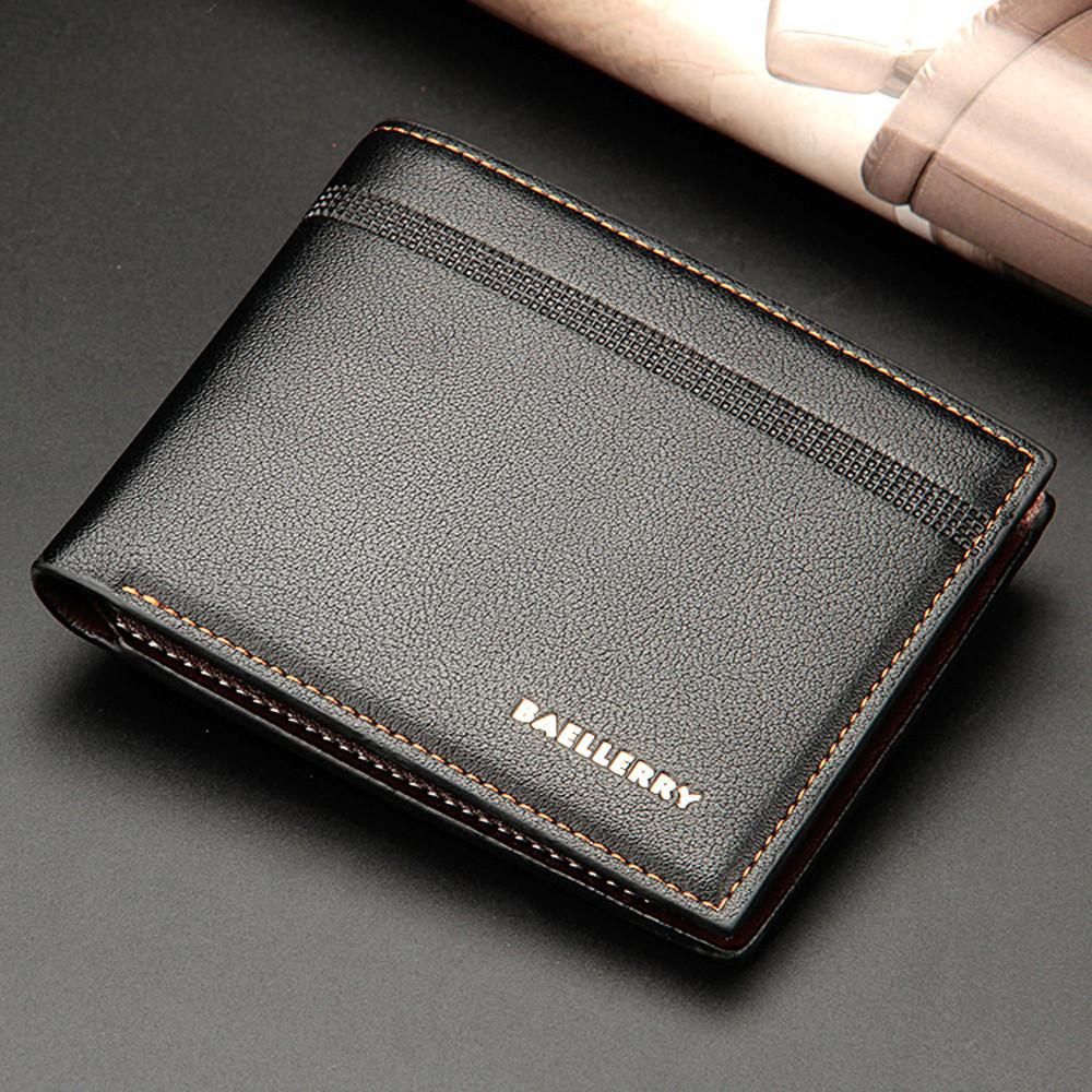 Mens Fashion Leather Holder Billfold Purse Wallet Handbag【Cod】