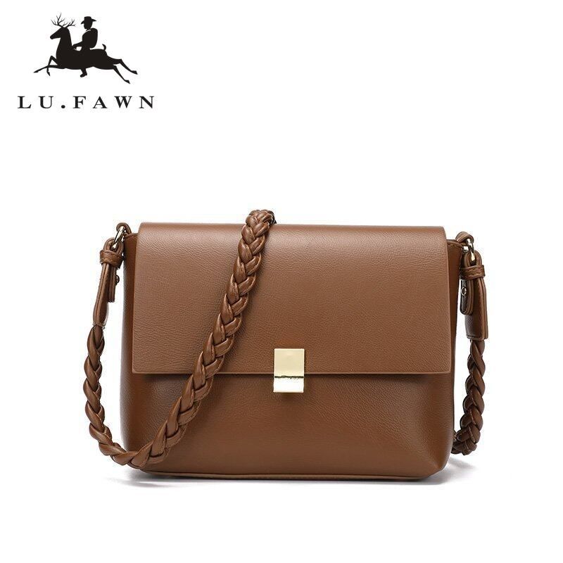 LU FAWN 2021 Simple Solid Color Classic Luxury Design Buckle Flap Envelope Bag Double Shoulder Strap Single Shoulder Messenger Bag Women's Bag