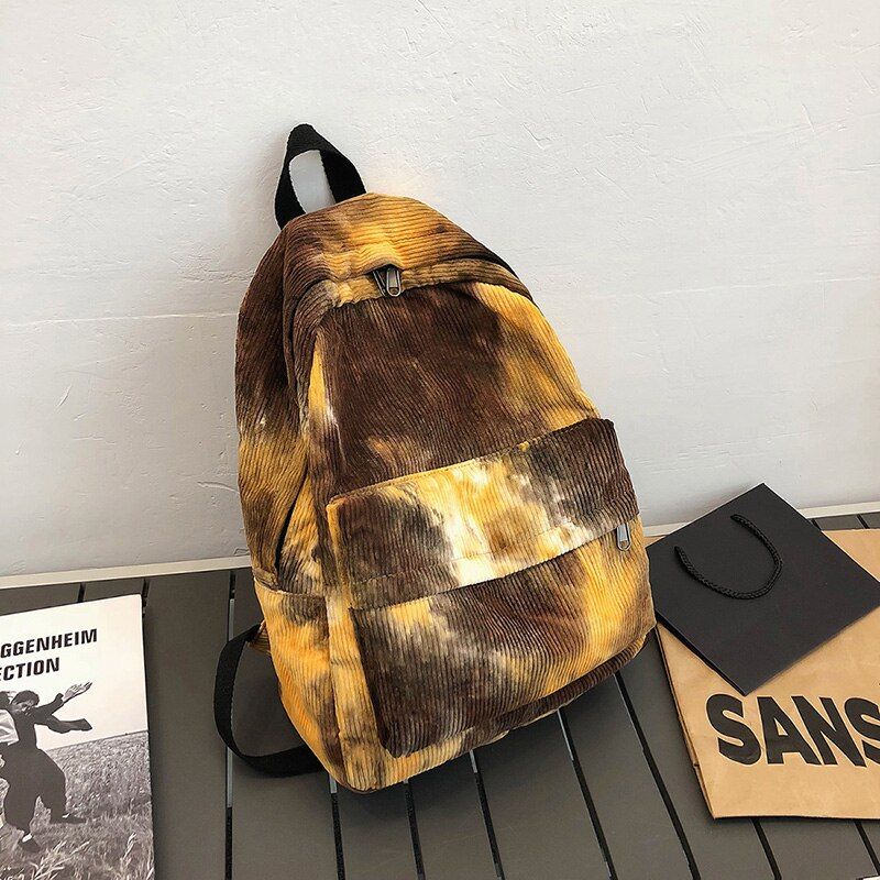 Corduroy Backpacks for Women New Casual Style Ladies Solid Color Back Pack Female High capacity Teens Girls School Student Bags