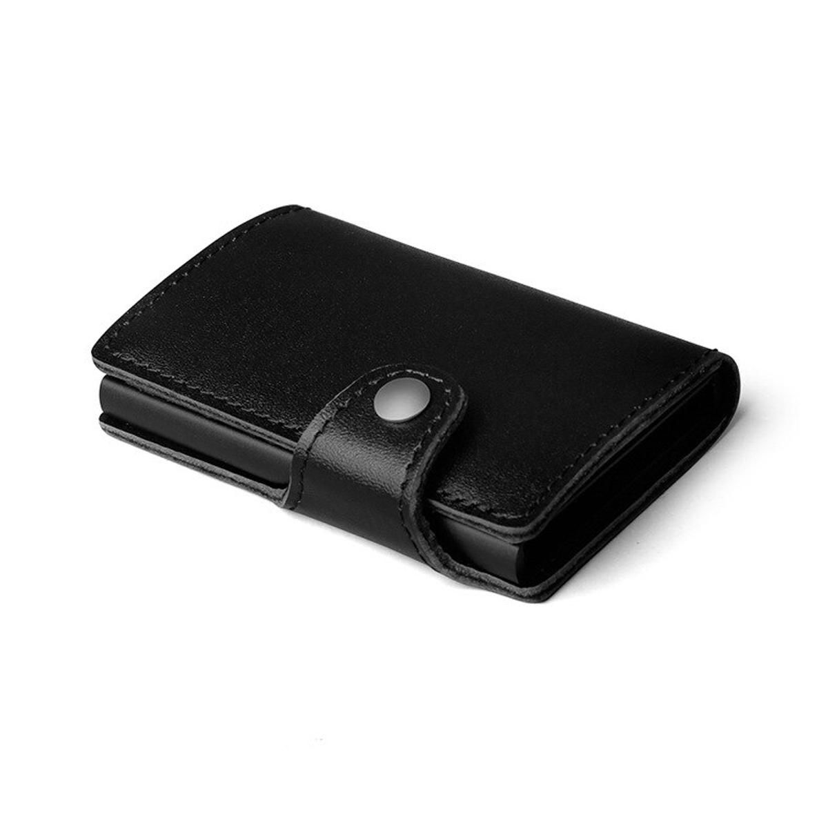 Leather Men Aluminum Wallet Back Pocket ID Card holder RFID Blocking Mini Magic Wallet Automatic Credit Card Coin Purse