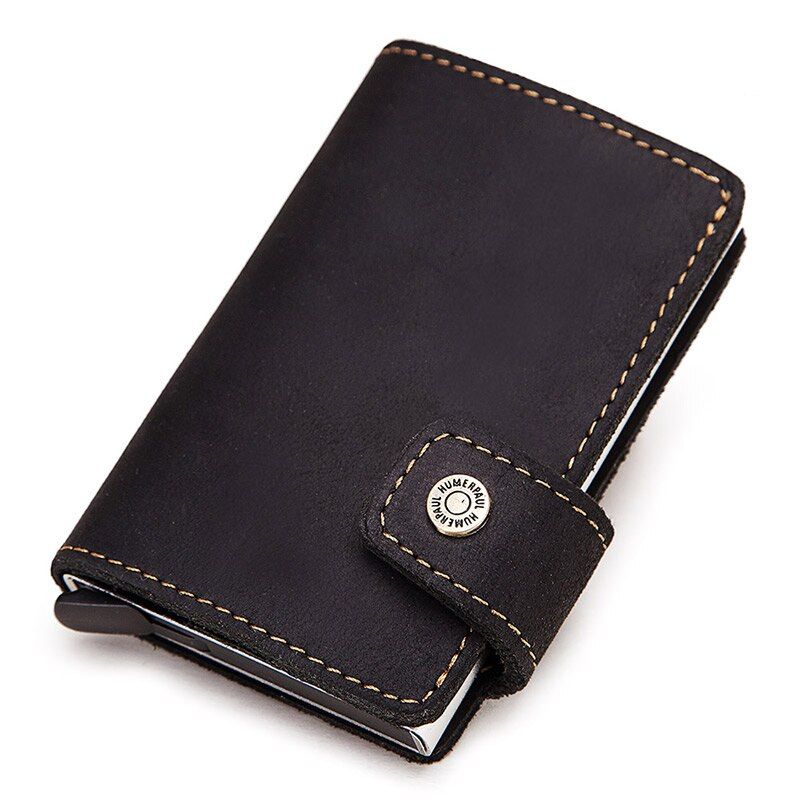 Rfid Blocking Men Credit Card Holder Fashion Automatic Business ID Card Case Aluminum Anti-Degaussing Anti-Theft Wallet 2020
