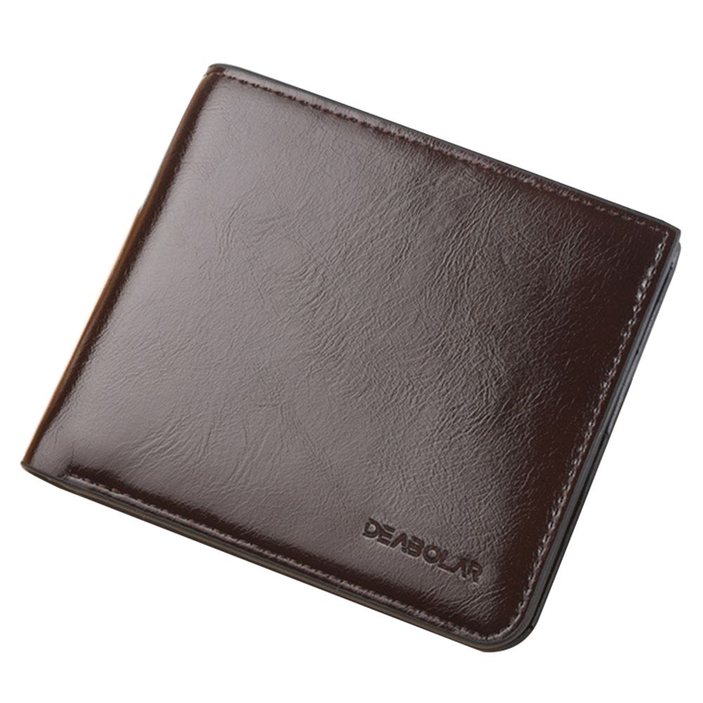 Deabolar Business Men Faux Leather Bifold Short Wallet Card Cash Holder Purse