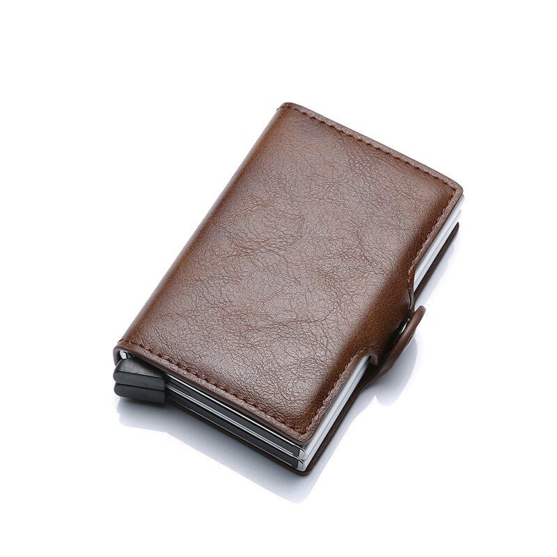 Top Quality Wallet Men Money Bag Mini Purse Male Aluminium Card Wallet Small Clutch Leather Wallet Thin Purse Carteras