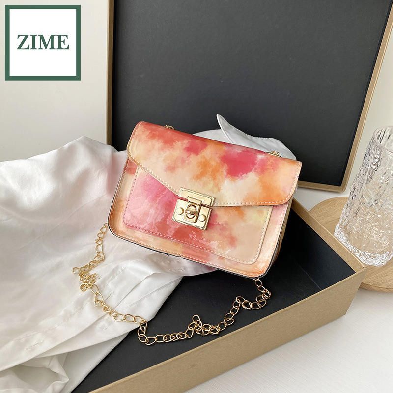 ZIME Summer Korean version of gradient color cloud lock chain small square bag shoulder diagonal bag