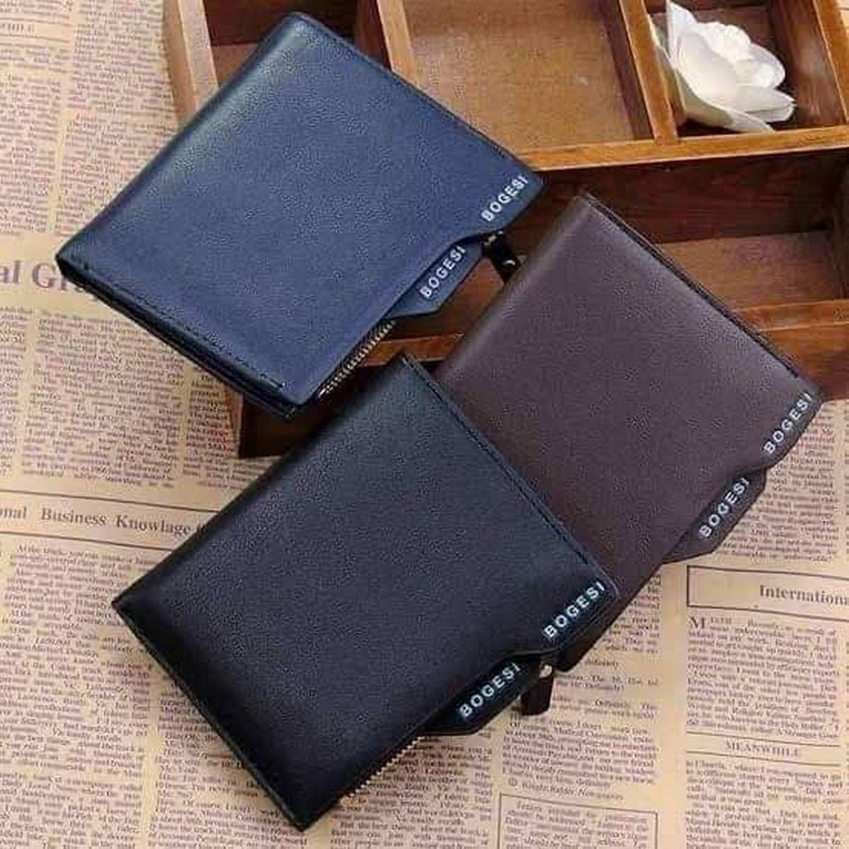 Luxury Portfolio Designer Famous Brand Bogesi Perse Short Men Wallet Coin Purse Male Leather Money Bag