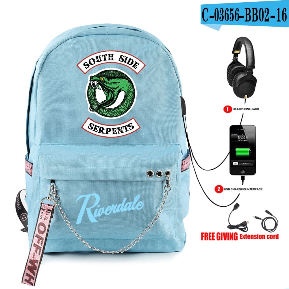 Riverdale southside vogue backpack for teenagers boy/girl water bags dwaterproof water oxford usb charge Cool backpack