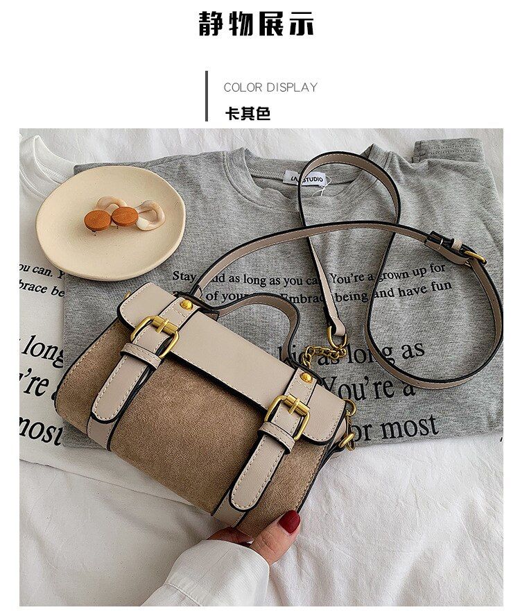 suede women crossbody bag Scrub Nubuck leather Messenger Bag Female 2019 winter New Quality handbag Chain Shoulder Bag