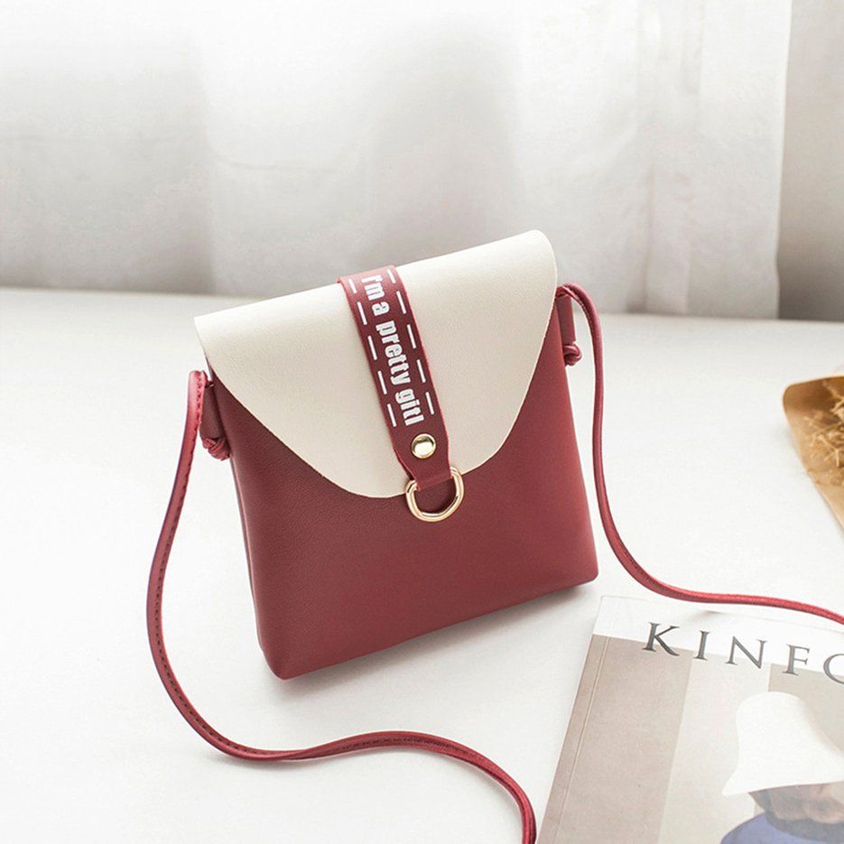 Contrast color  bag fashion personality Durable Small bag personality female bag shoulder messenger bag