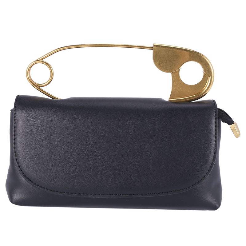 PU Leather Handbag Women Designer Chains Flap Shoulder Bag Fashion Party Clutch Bags Purse(Black)