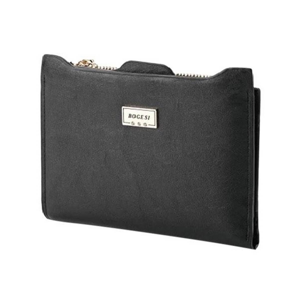 Black Leather Bogies Wallet for Men