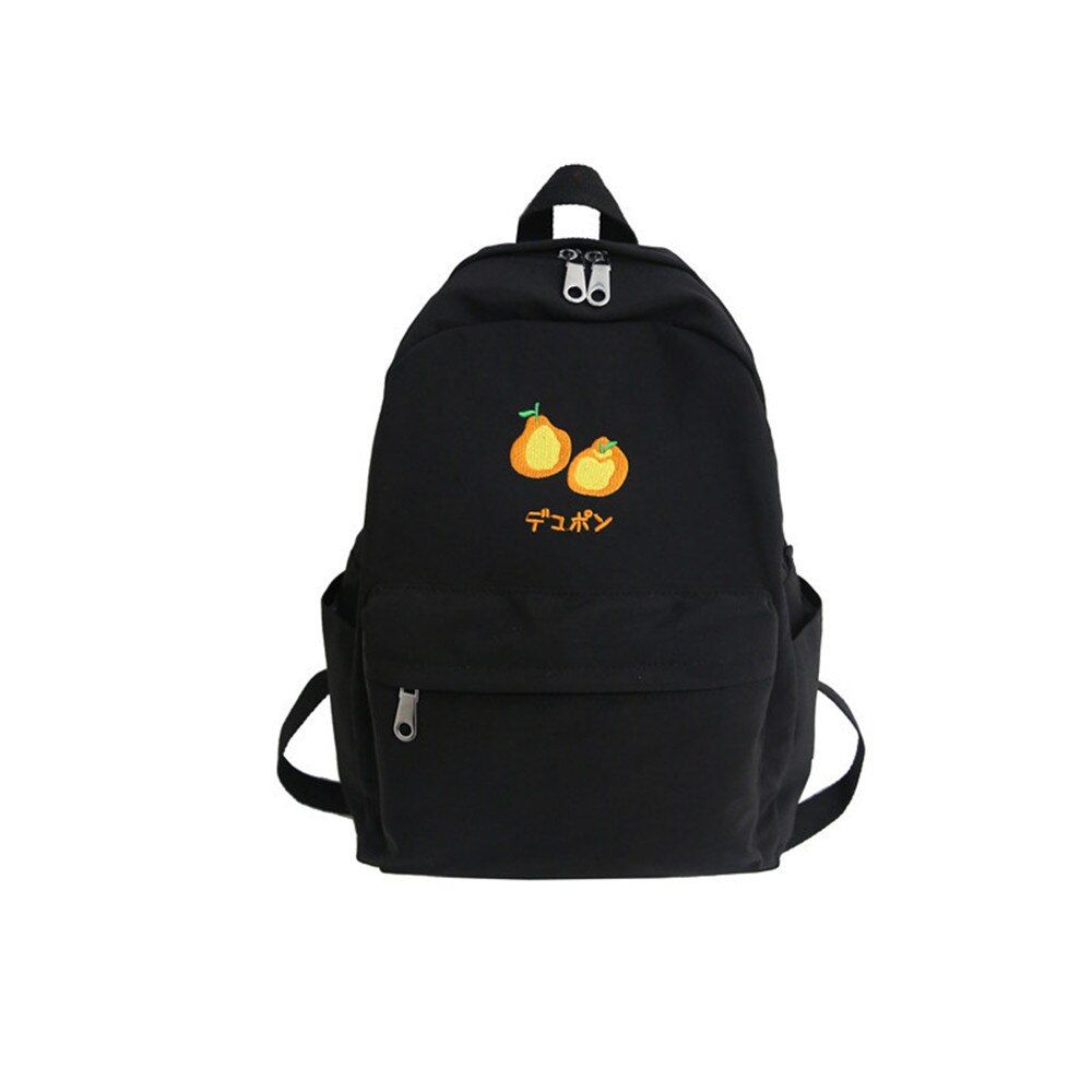 Avocado Strawberry Embroidery Shoulder Bag Casual Waterproof Travel Backpacks Large Capacity School Bag Shopping Daypack