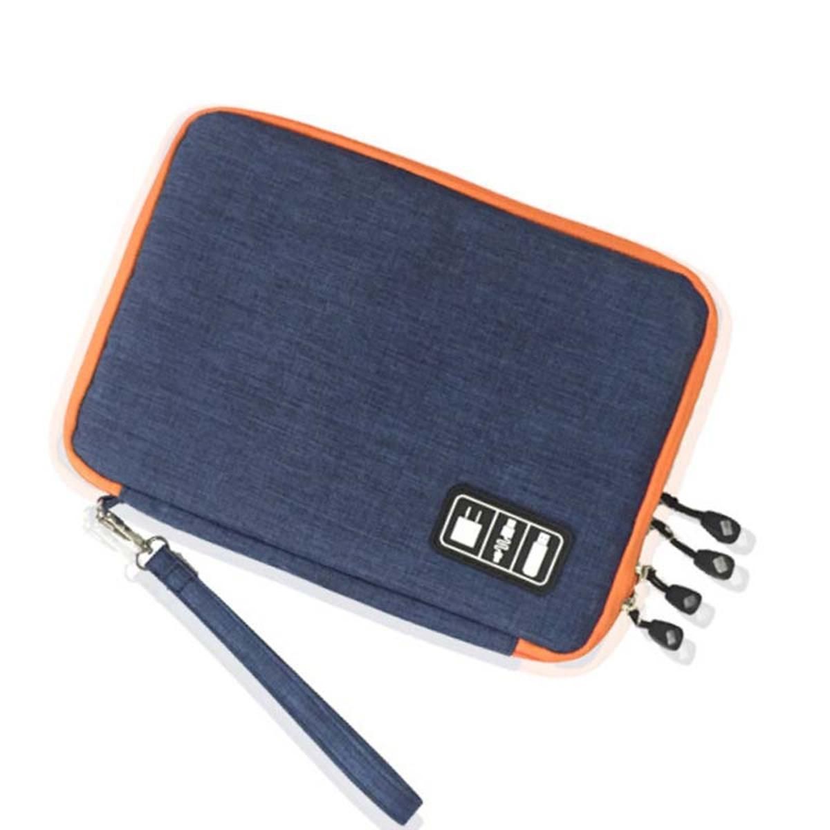 Double Layer Digital Storage Bag Data Cable Finishing Bag Elastic Waterproof Portable Electronic Storage Bag
