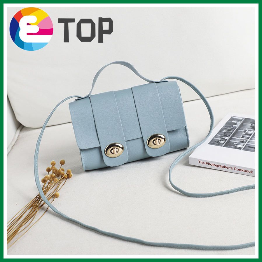 Winter Korean version of the double lock bag shoulder diagonal portable candy color simple small square bag
