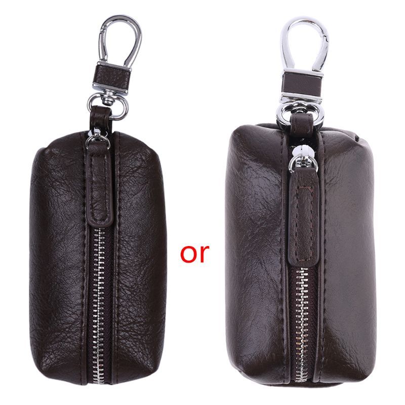 Men PU Leather Key Wallets Zipper Key Purse Unisex Car Key Holders Buckle Key Case Housekeeper Holder