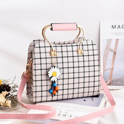 Newest Women Brand Black&white Plaid Design Handbag Flap Tote Bag Female Shoulder Bags High Quality Leather Crossbody Bags Purse