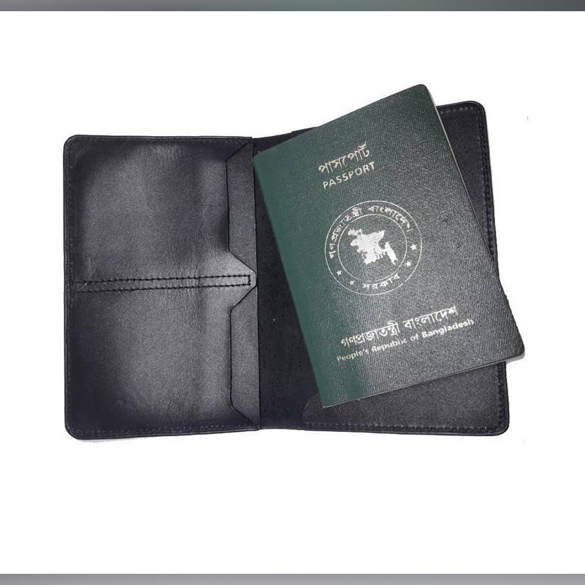 Genuine Leather Passport Cover With Card Holder