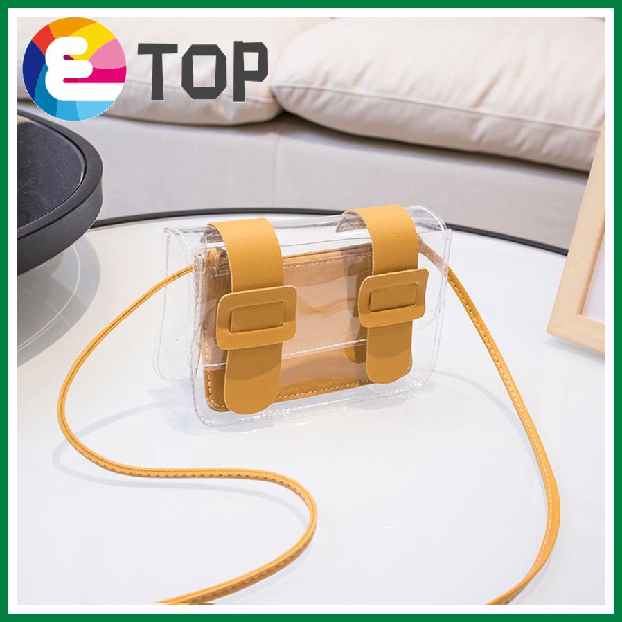 Female bag summer and autumn new Korean version of one-shoulder diagonal ladies Cambridge small square bag trendy fashion transparent bag