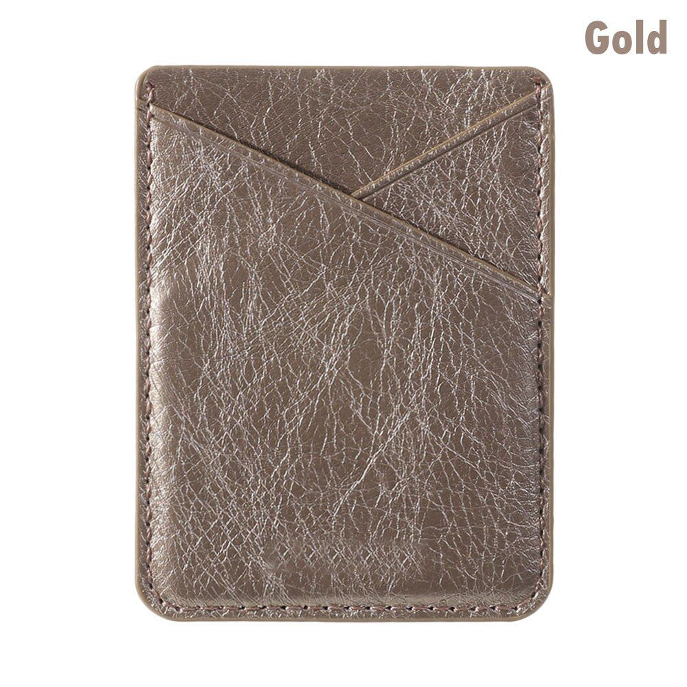 Universal Stick On Phone Card Holder PU Leather Mini Secure Wallet Self-Adhesive Business Card Cover Inserting Case Pocket