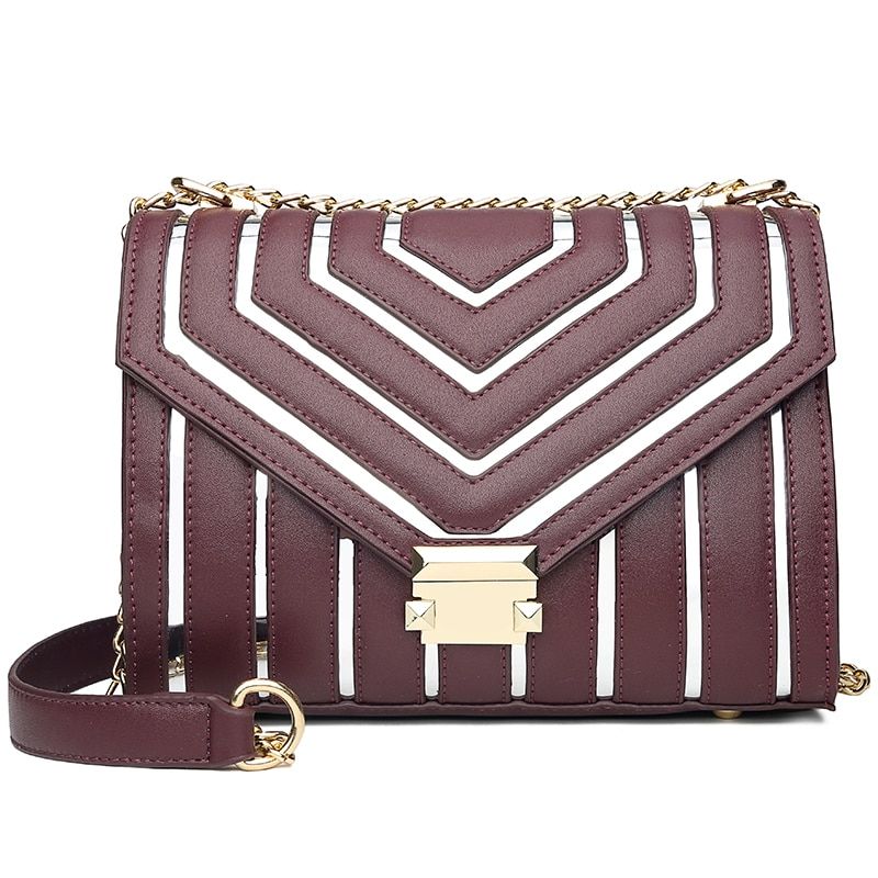 TETHYS High quality crossbody bags for women luxury handbags women bags designer chain messenger bag ladies stripe shoulder bag